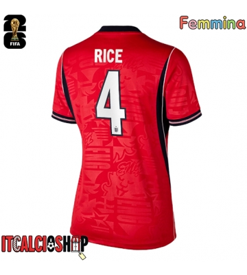 Inghilterra Declan Rice #4 Seconda Maglia Femmina Mondiali 2026 Manica Corta